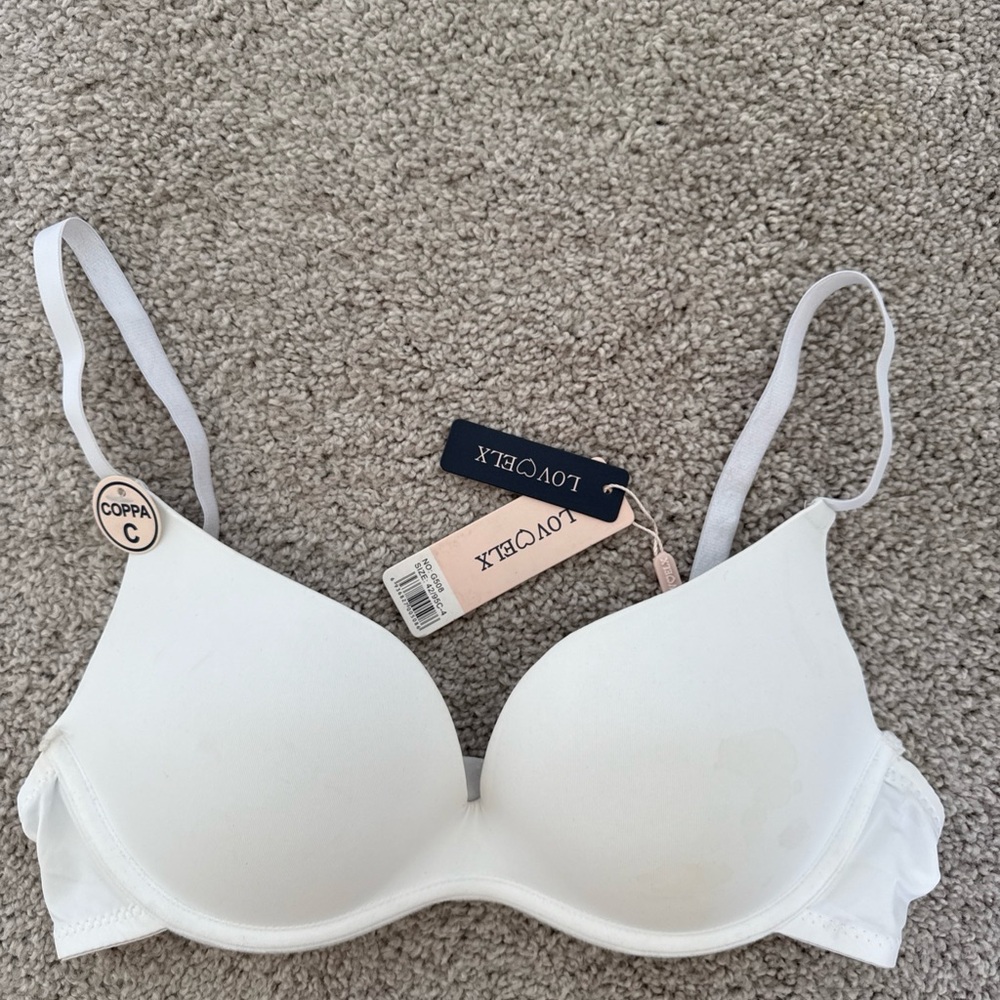 NWT Lov Elx White Bra 42 C Underwire Flaw‎ in pictures
